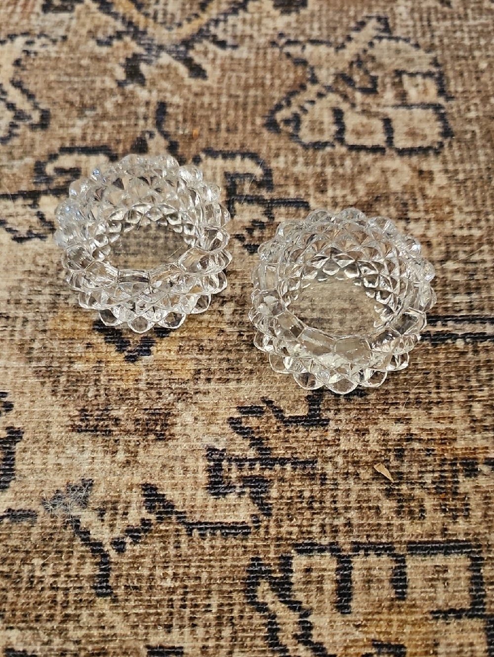 SALE! EAPG Salt Dip (CELLAR) Set With Diamond Point Pattern - Picture 2 of 10